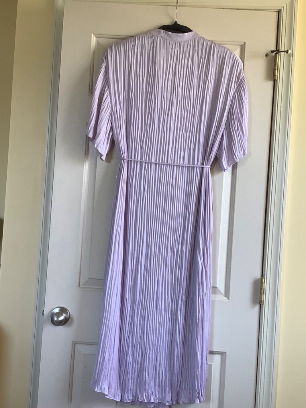 Vince Crushed Satin Midi Dress Violetta Light Violet SZ 1X - Picture 7 of 16